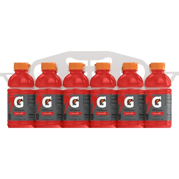 Gatorade Thirst Quencher Fruit Punch Sports Drinks, 12 fl oz, 12 Count Bottles