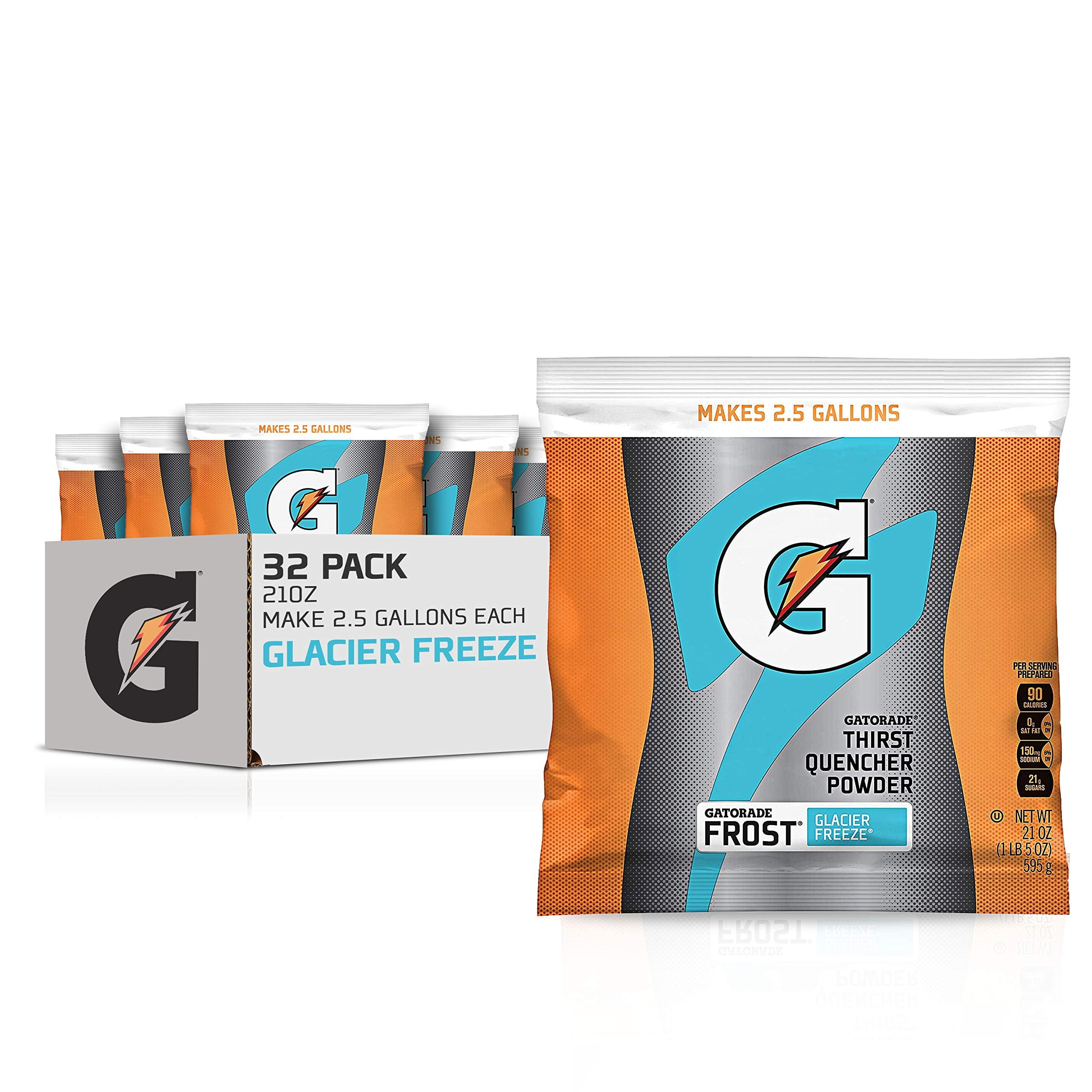 Gatorade Instant Powder, Glacier Freeze, 21 Ounce Pack of 32