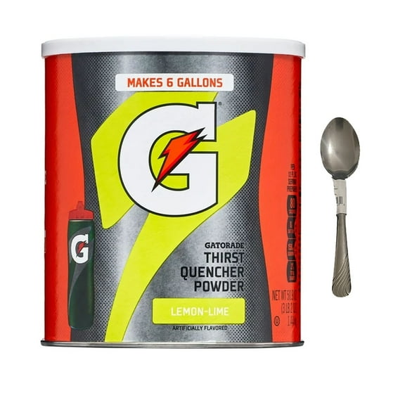 Gatorade Thirst Quencher Lemon Lime Drink Mix Powder, 51 oz Canister With Spoon