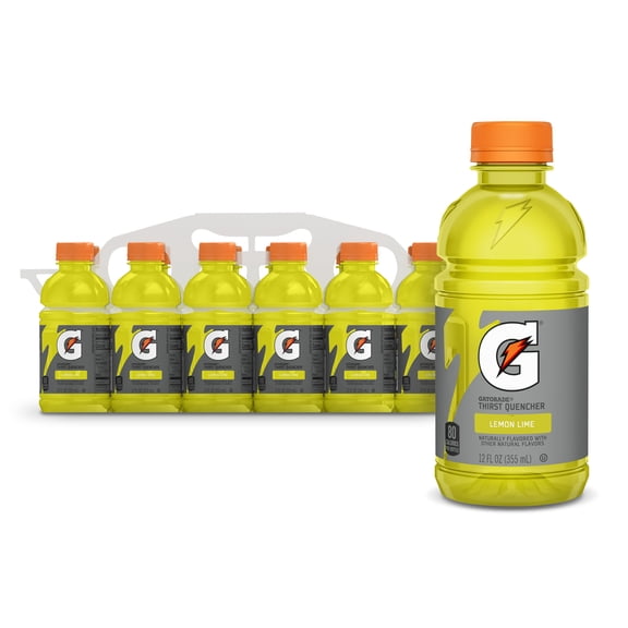 Gatorade Thirst Quencher Lemon Lime Sports Drinks, 12 fl oz, 12 Count Bottles