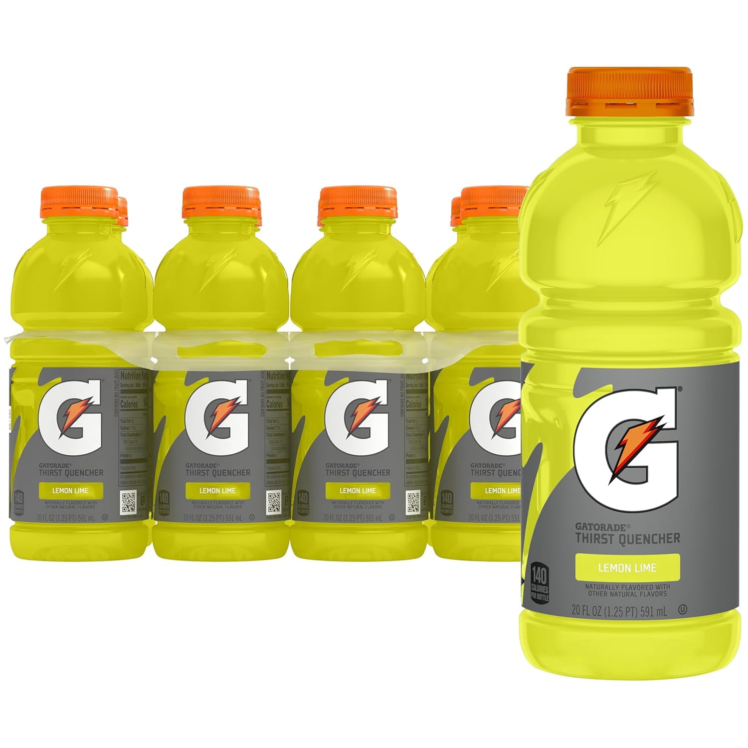 Gatorade Thirst Quencher Lemon Lime Sports Drinks, 20 fl oz, 8 Count Bottles
