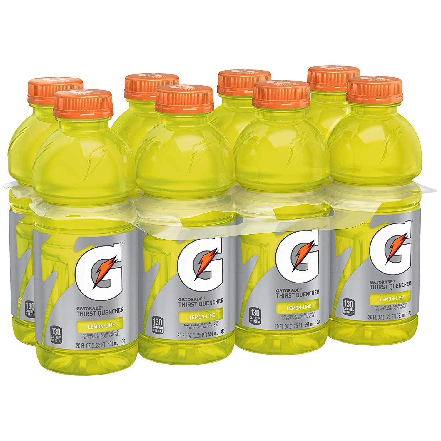 Gatorade Thirst Quencher, Lemon Lime Sports Drinks, 20 fl oz, 8 Count Bottles - image 1 of 7
