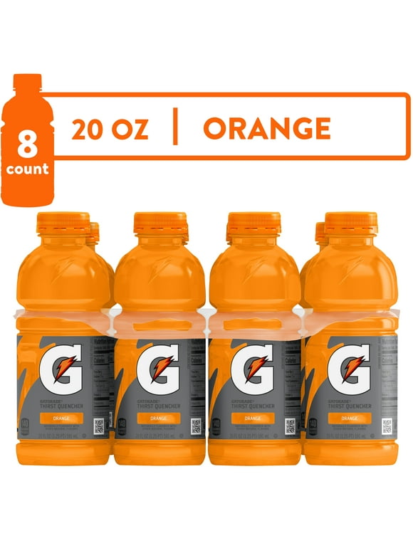Gatorade Thirst Quencher, Orange Sports Drinks, 20 fl oz, 8 Count Bottles