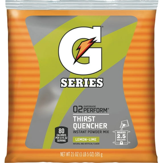 Gatorade Powder Bag Lemon Lime, 21 Ounce Pack of 32