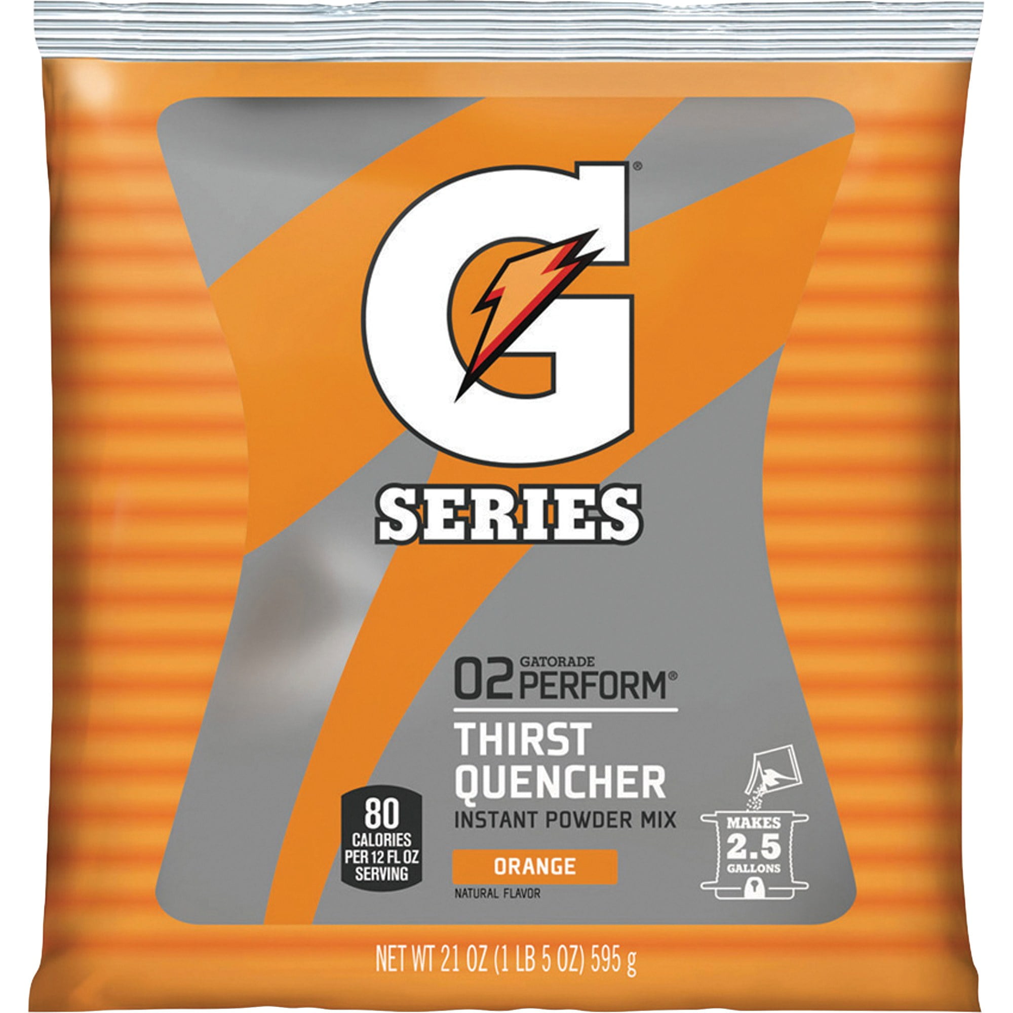 Gatorade Powder Bag Orange, 21 Ounce Pack of 32