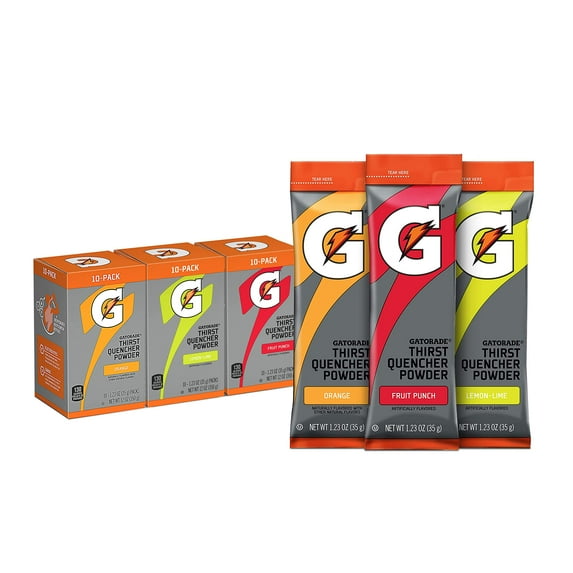 Gatorade Thirst Quencher .,. Powder Sticks, 3 .,. Flavor Variety Pack, .,. (30 Pack)