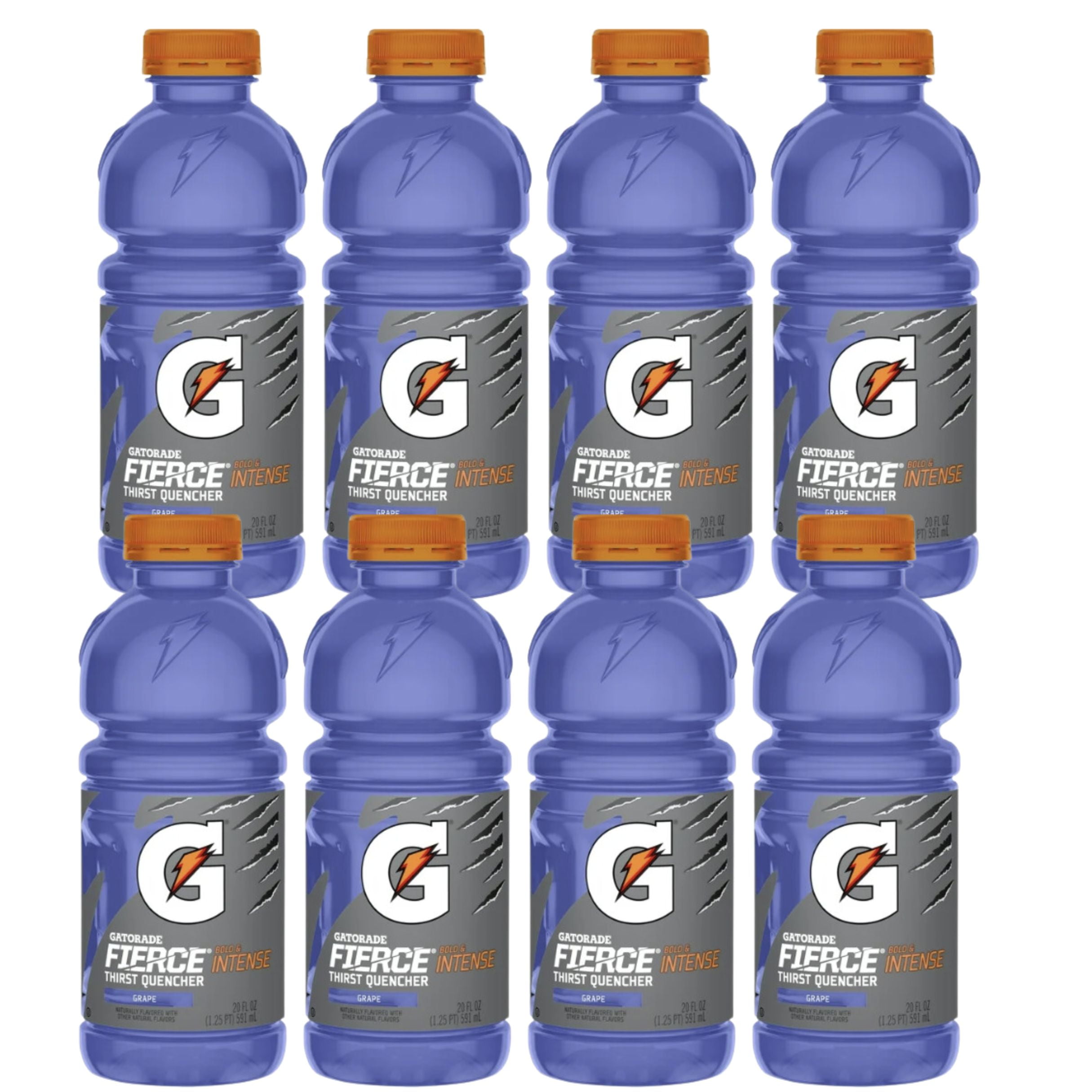 Gatorade Thirst Quencher Sports Drink Fierce,  (8 Pack), Pack 20 fl oz Bottles , Drinks,  Zero, Sport Drink,  Bottle.