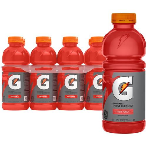 Gatorade Thirst Quencher Sports Drink, Fruit Punch, 20Oz Bottle, 8 Pack, Electrolytes For Rehydration - Pack of 2