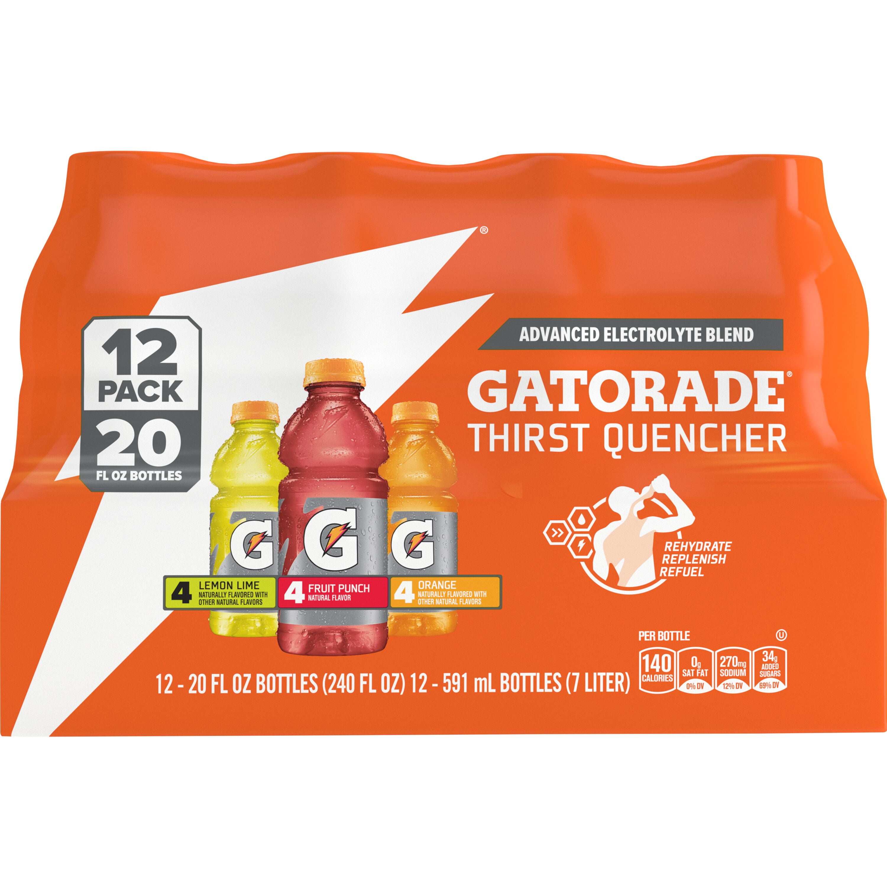Gatorade Fruit Punch Thirst Quencher - 20 fl oz (591 mL) - 24 / Carton Gatorade Fruit Punch Thirst Quencher - 20 fl oz (591 mL) - 24 / Carton