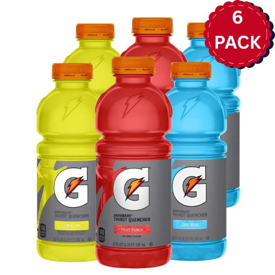 Gatorade Thirst Quencher Variety Pack, (Lemon-Lime, Fruit Punch, Cool Blue) 20 Fluid Ounce 6 Count