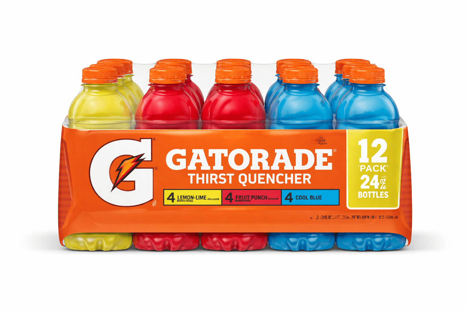 Gatorade Thirst Quencher Variety Pack Sports Drink 24 fl oz Bottles 12 ...