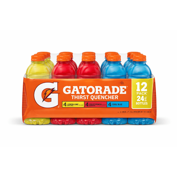 Gatorade Thirst Quencher Variety Pack Sports Drink 24 fl oz Bottles 12 Pack Electrolyte Hydration Beverage