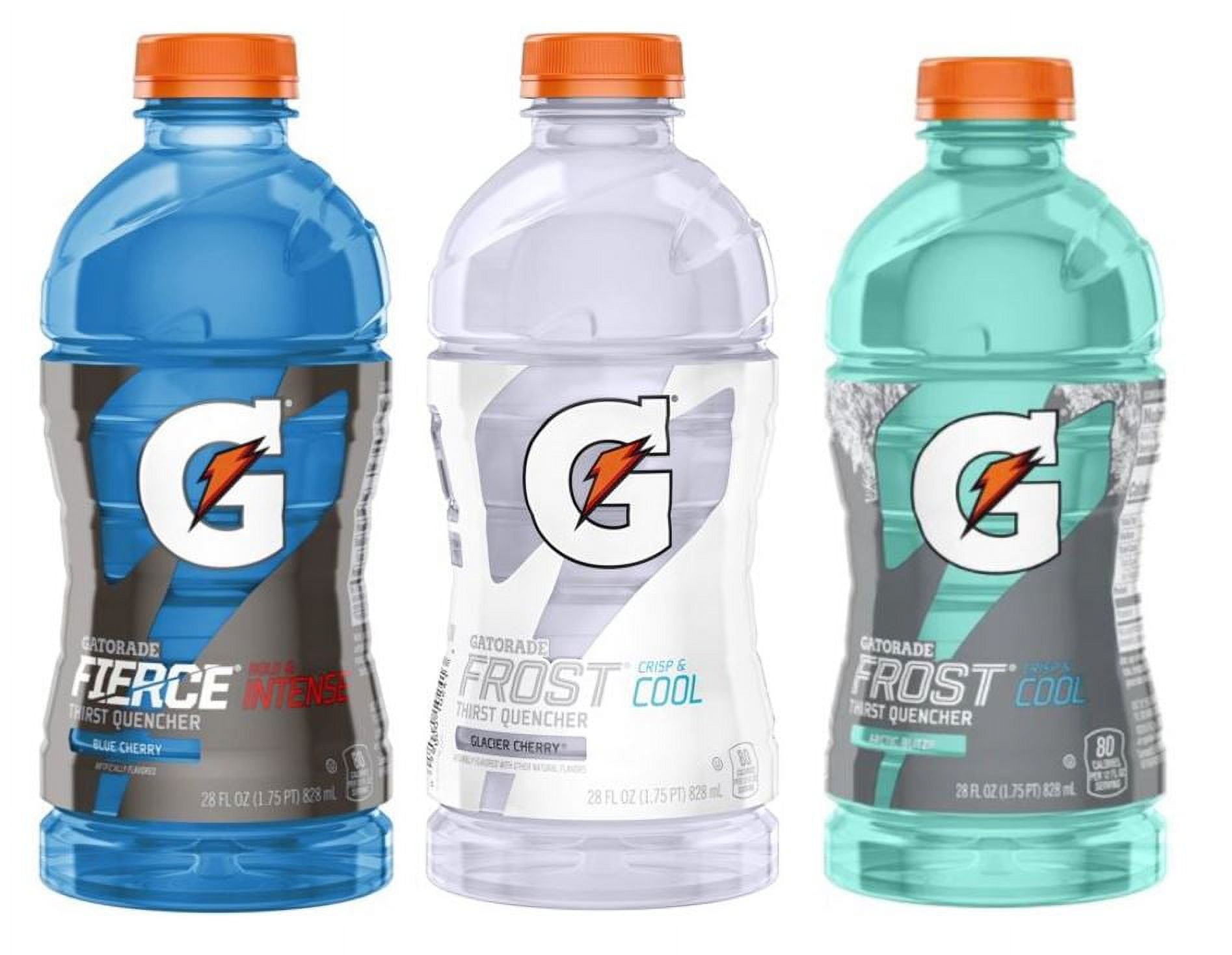 Gatorade Variety Pack Thirst Quencher Sports Drink, 28 oz Bottle, Quantity of 9 (Blue Cherry, Glacier Cherry, Arctic Blitz)