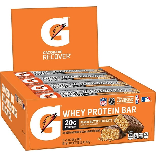Gatorade Whey Protein Bar Peanut Butter Chocolate 12 Pack