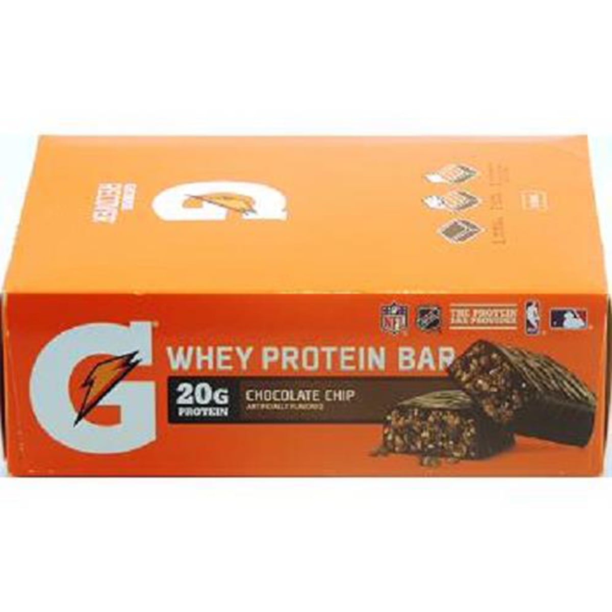 Gatorade Whey Protein Recover Bars Chocolate Chip Bar 12 Count