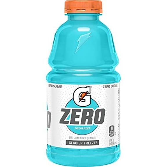 Gatorade Zero Glacier Freeze, Sport Drink, 28 oz Plastic Bottle, Quantity of 6