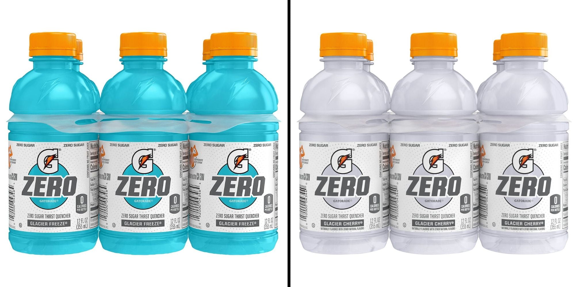 Gatorade Zero Glacier Freeze Thirst Quencher 6 pk 12 oz & Glacier Cherry 6 pk 12 oz