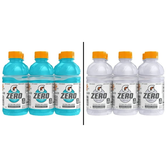Gatorade Zero Glacier Freeze Thirst Quencher 6 pk 12 oz & Glacier Cherry 6 pk 12 oz