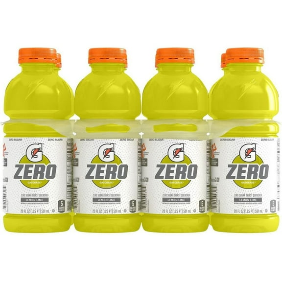 Gatorade Zero Lemon Lime Thirst Quencher 8 pk Bottles - 20 oz