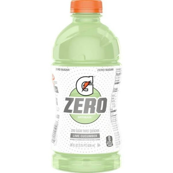 Gatorade Zero Lime Cucumber Thirst Quencher Sports Drink, 28 oz Bottle, Quantity of 15