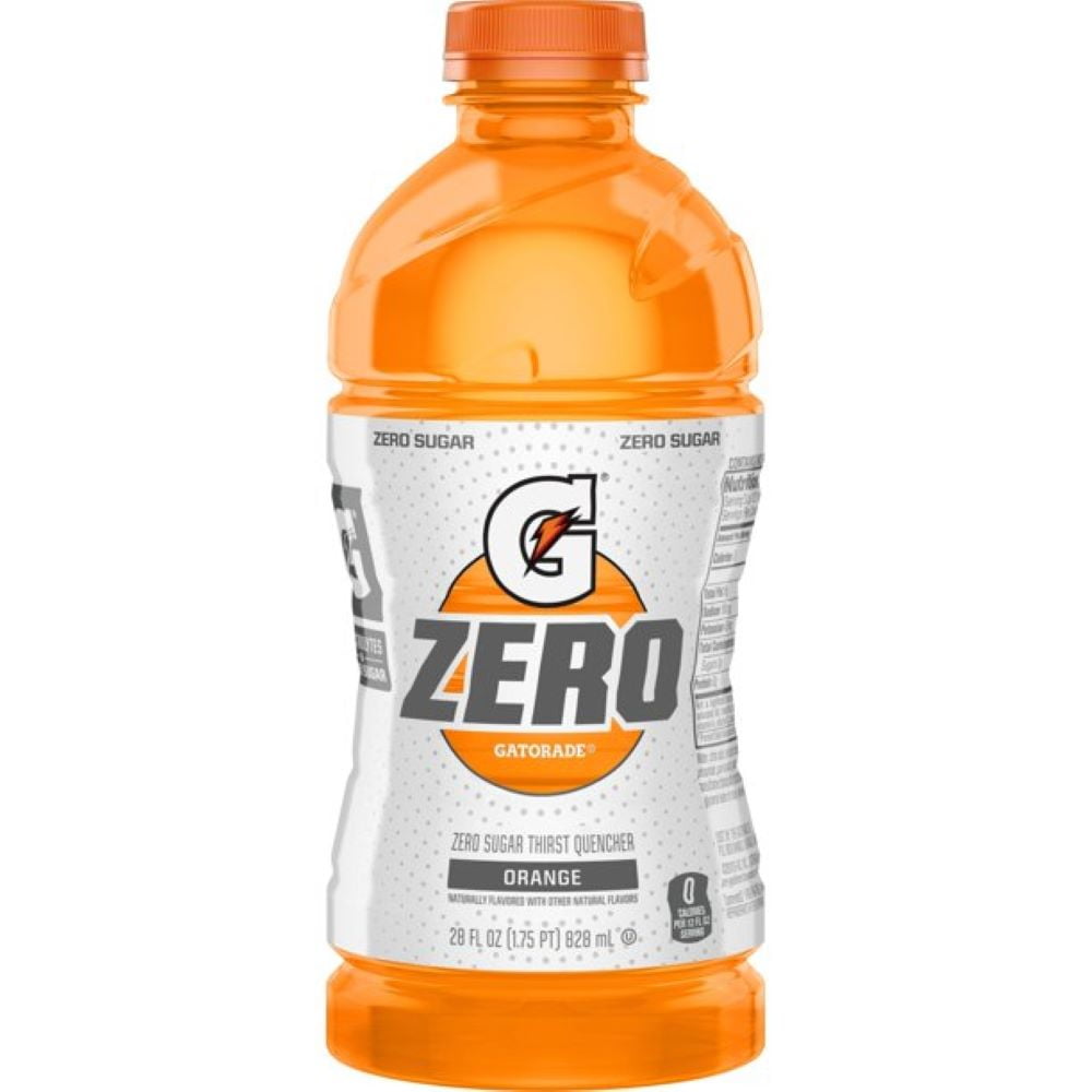 Gatorade Zero Orange Thirst Quencher Sports Drink, 28 oz Bottle, Quantity of 4