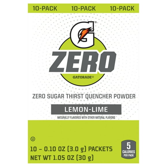Gatorade Zero Sugar Lemon Lime Thirst Quencher Powder Packets - 10 Count