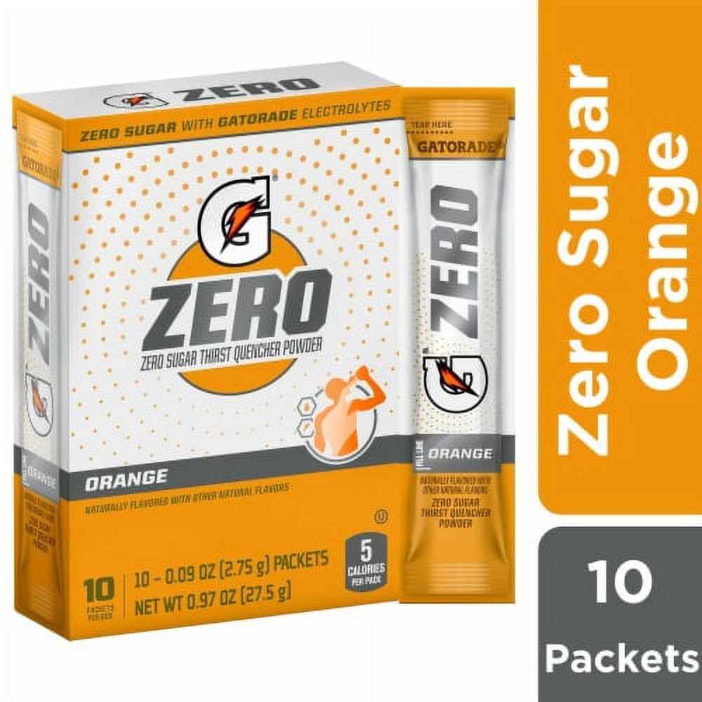 Gatorade Zero Sugar Orange Electrolyte Enhanced Sports Drink Powder - 20 fl oz - 10 ct