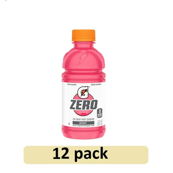 Gatorade Zero Sugar Thirst Quencher Berry Sports Drink, 12 fl oz, 12 Count