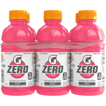 Gatorade Zero Sugar Thirst Quencher Berry Sports Drink, 12 fl oz, 6 Count