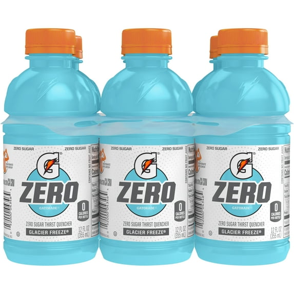 Gatorade Zero Sugar Thirst Quencher Glacier Freeze Sports Drink, 12 fl oz, 6 Count
