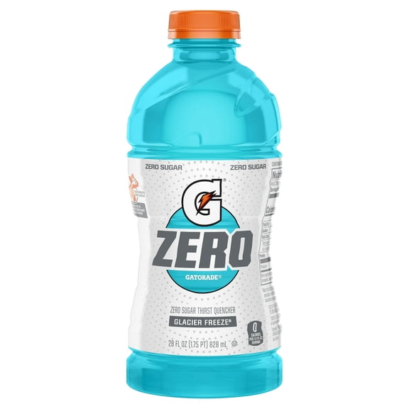 Gatorade Zero Sugar Thirst Quencher, Glacier Freeze Sports Drinks, 28 fl oz Bottle-Pack Of 4