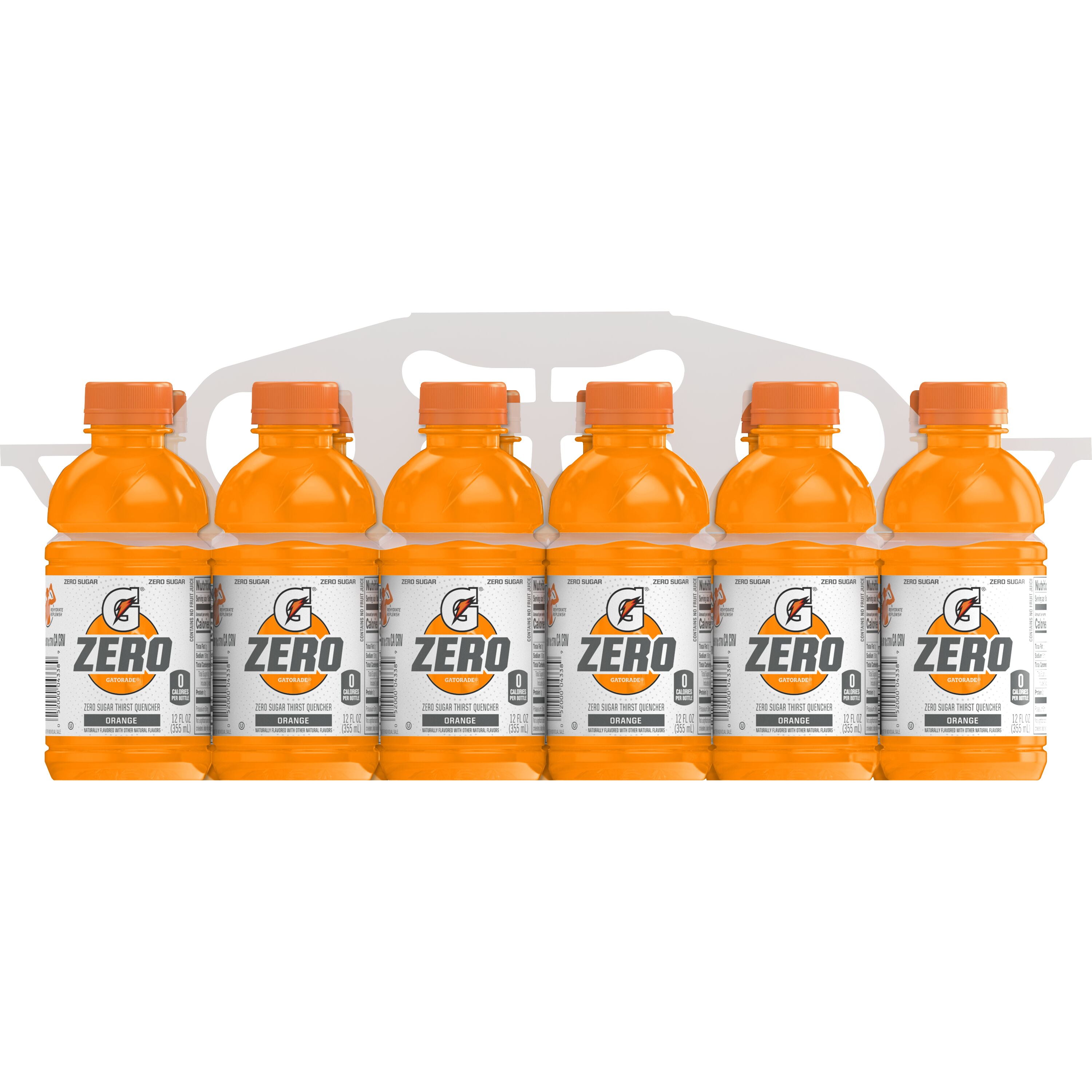 Gatorade Zero Sugar Thirst Quencher Orange Sports Drinks, 12 fl oz, 12 Count Bottles