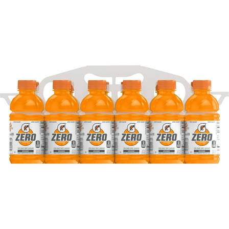 Gatorade Zero Sugar Thirst Quencher Orange Sports Drinks, 12 fl oz, 12 Count Bottles