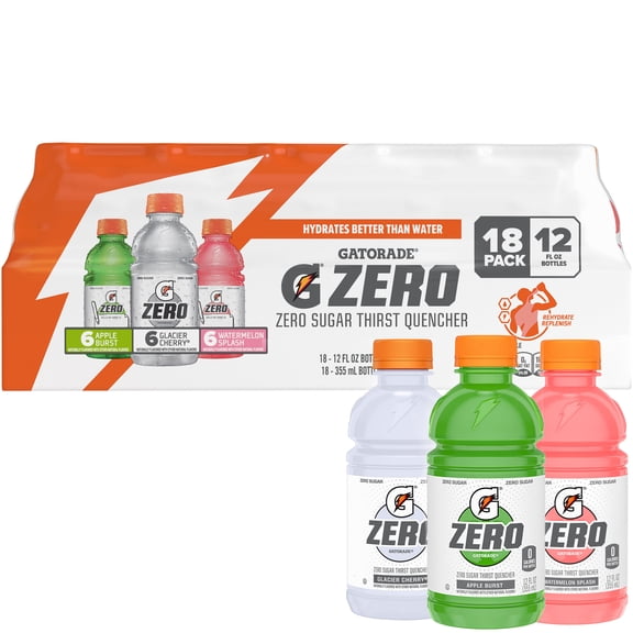 Gatorade Zero Sugar Thirst Quencher Variety pack, 12 fl oz, 18ct bottles