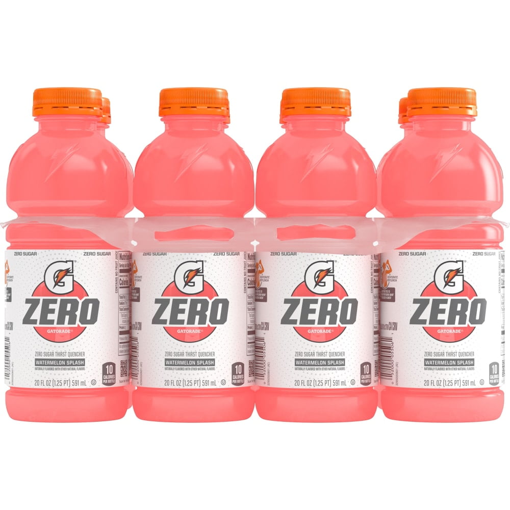 Gatorade Zero Sugar Thirst Quencher Watermelon Splash Electrolyte Sports Drink Case - 8 pk / 20 fl oz