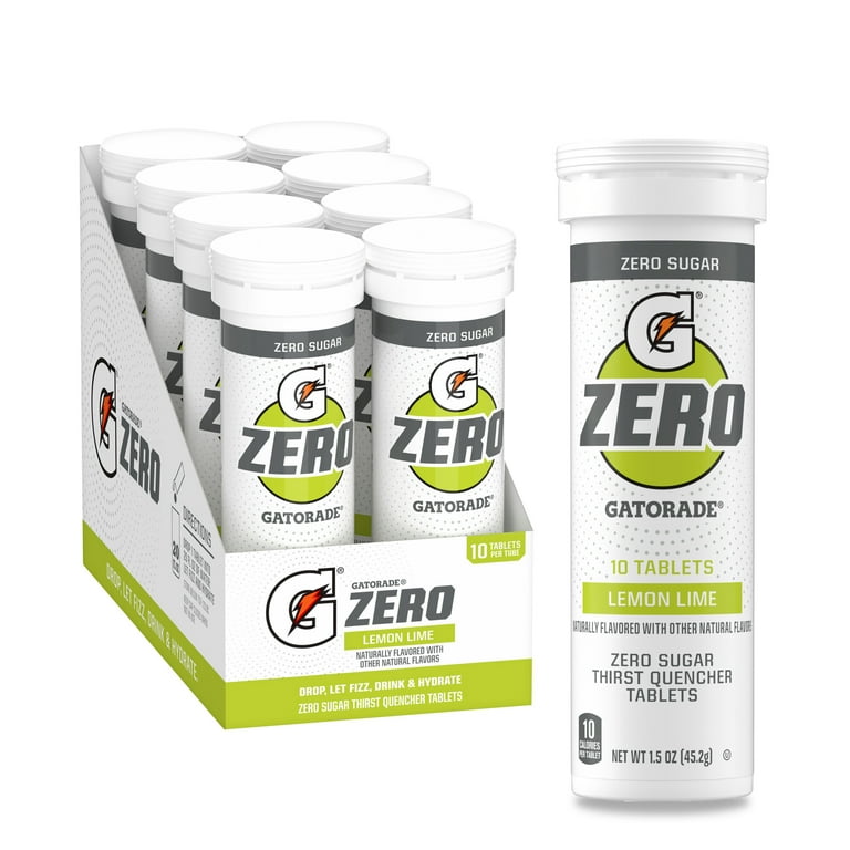 Gatorade Zero Sugar Free Lemon Lime Tablets, 80 Count, Healthy