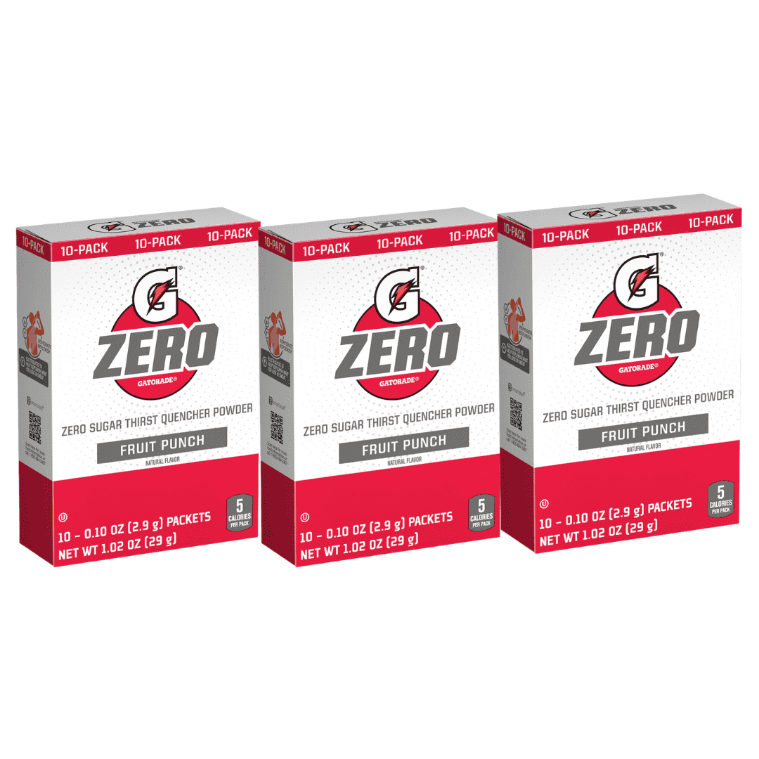 Gatorade Zero Thirst Quencher Fruit Punch Powder, 3 Boxes