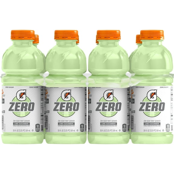 Gatorade Zero Sugar Thirst Quencher Lime Cucumber, 20 fl oz, 8 Count Bottles