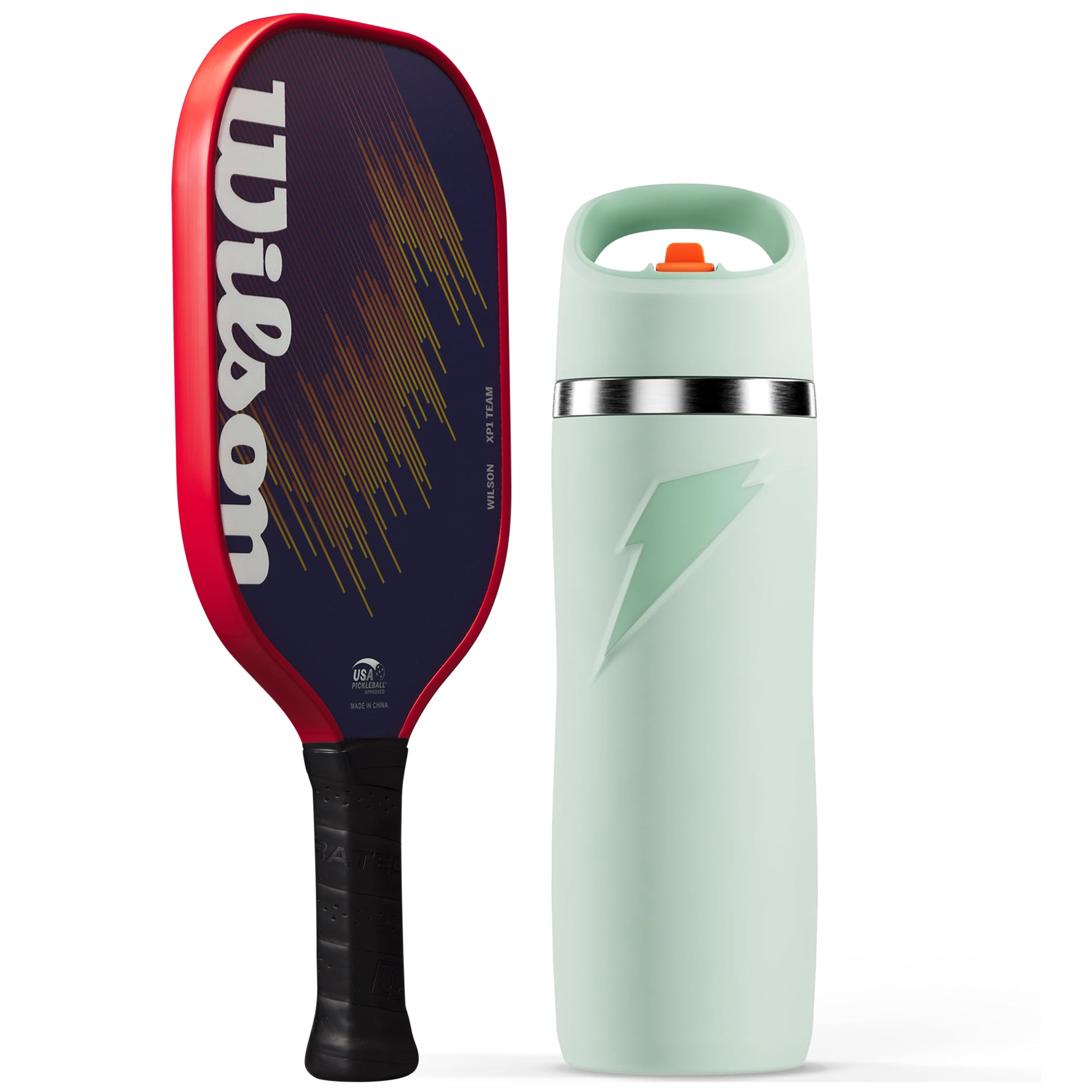 Wilson x Gatorade Pickleball Performance Kit - Includes Wilson XP1 Team Blue Pickleball Paddle and Gatorade Overtime Sage Water Bottle