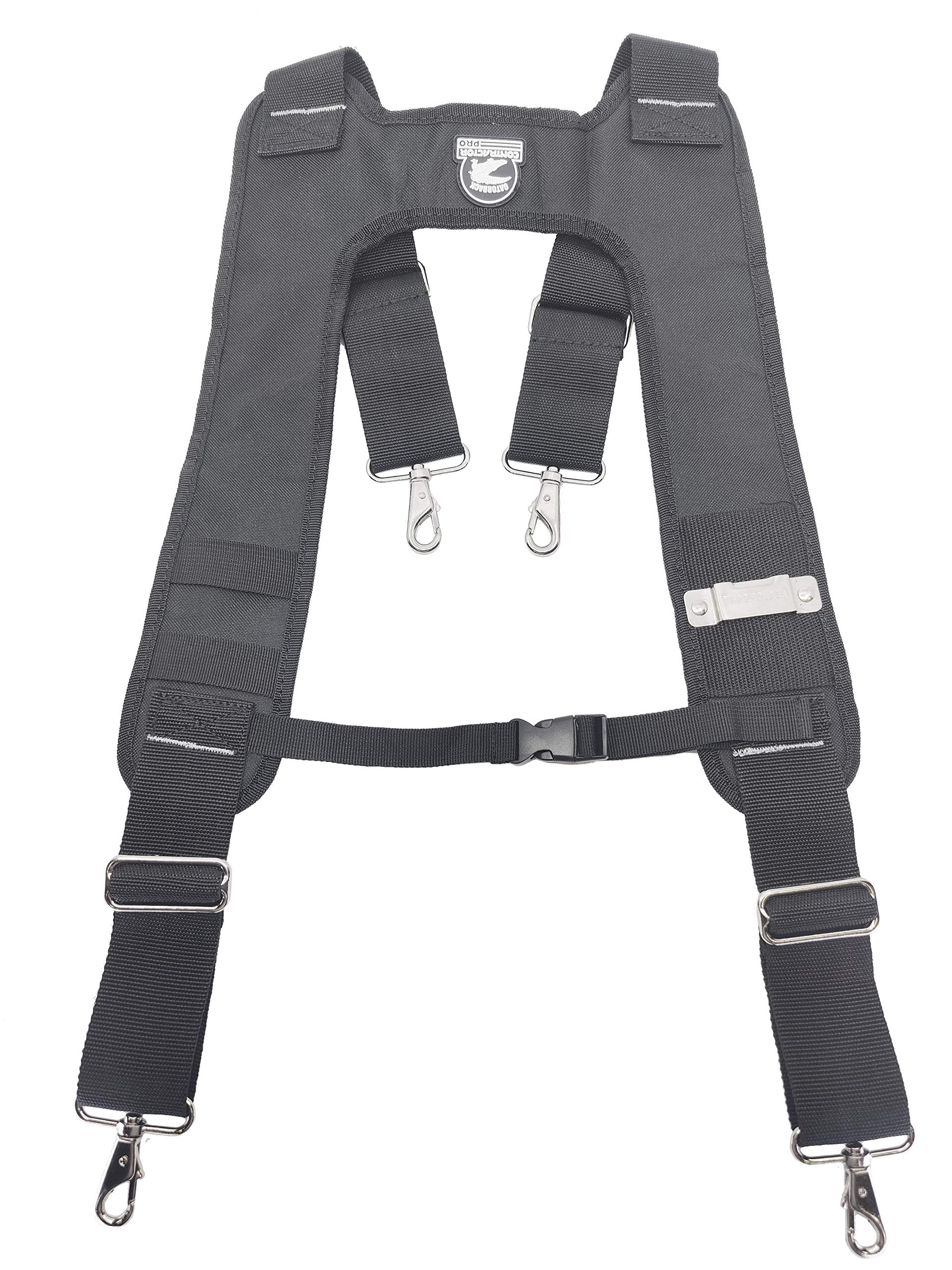 Gatorback B616 Deluxe Suspender Harness V2 w/Molded Air Channel Shoulder & Neck Padding, Chest Strap & Metal Spring Hooks For Tool Belts (Suspenders) 102