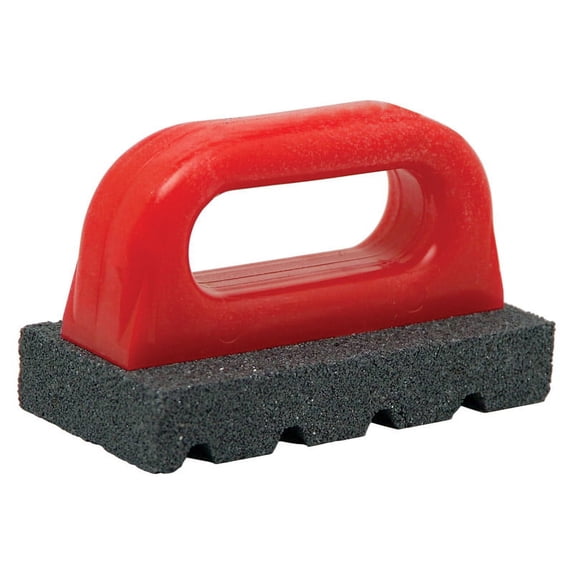 Ali Industries Fluted Rubbing Brick With Handle - Coarse, Universal, Concrete Compatible - 6 In.