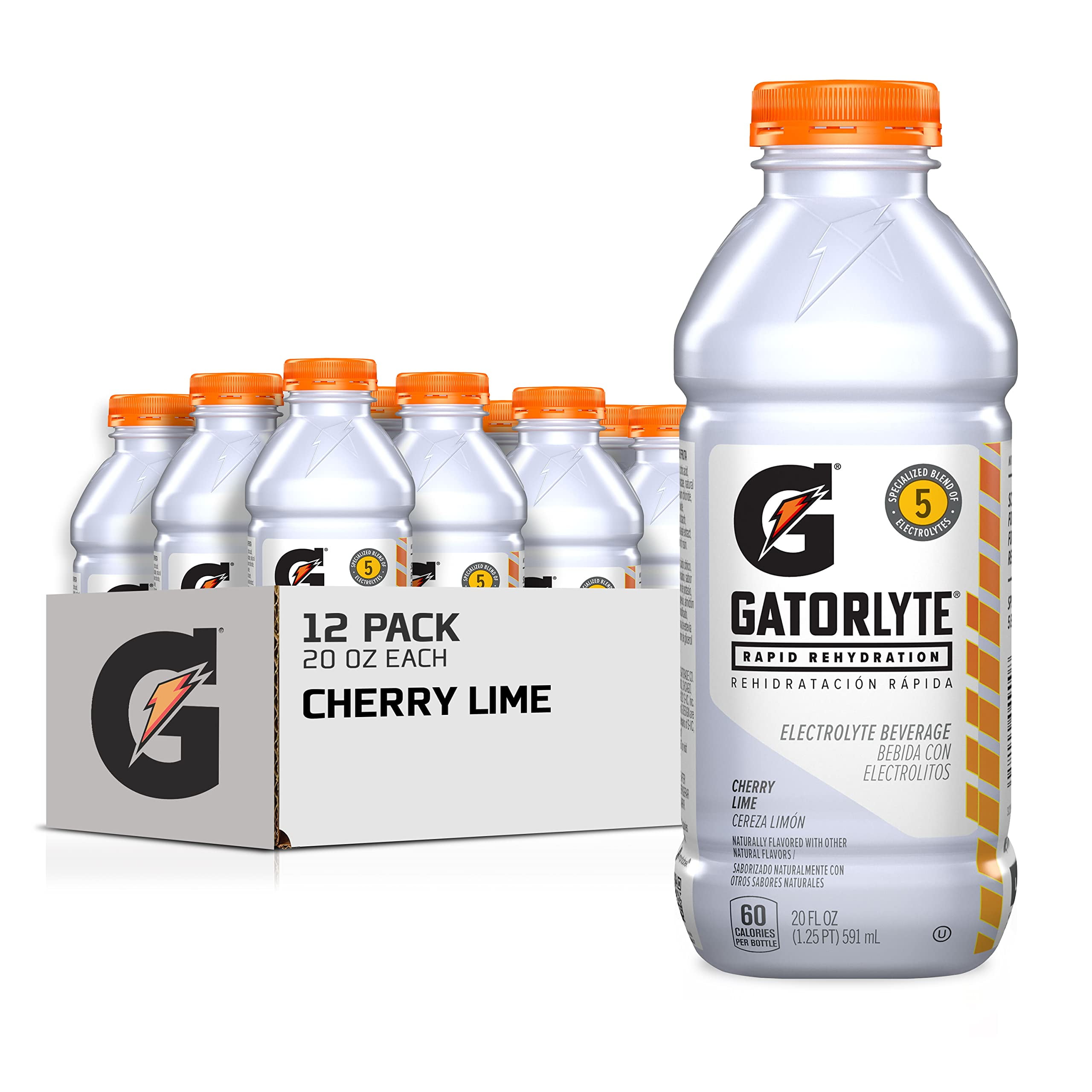 Gatorlyte Rapid Rehydration Electrolyte Beverage, Cherry Lime, 20 Oz ...