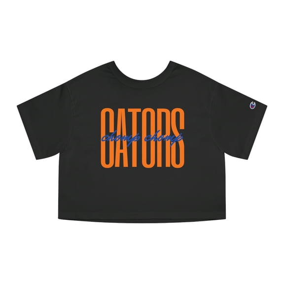 Gators Chomp Chomp Tall Team Colors Champion Crop Tee