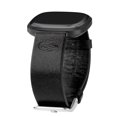 thumbnail image 1 of Gators Premium Leather Unisex Watch Band for FitBit Versa 3 and Sense (Long Black) by Affinity Bands, 1 of 4