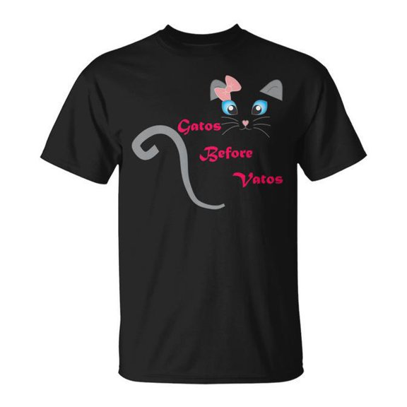 Gatos Before Vatos Cute Cat Tee T-Shirt Size S-5XL