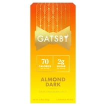 Gatsby Almond Dark Chocolate Bar, Guilt-Free Low Sugar, 2.8 oz