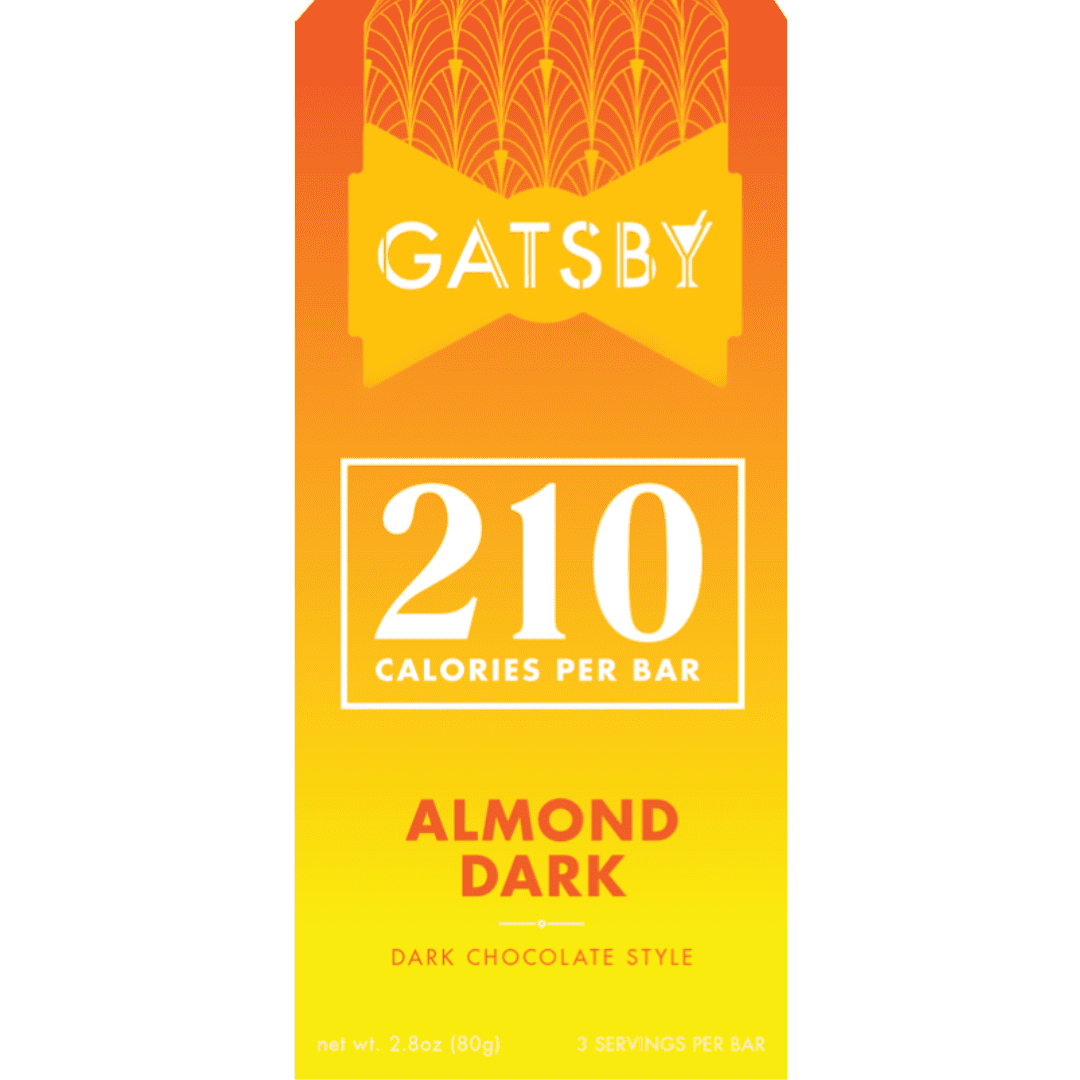 Gatsby Almond Dark Chocolate Bar, GuiltFree Low Sugar, 2.8 oz