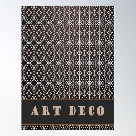 Gatsby Art Deco Black Geometric Patterns Poster Wall Art, Modern Wall Decor For Living Room Bedroom, 16x24 UNFRAMED