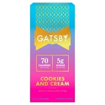 Gatsby Cookies & Cream White Chocolate Bar, Low-Sugar, 2.8 oz