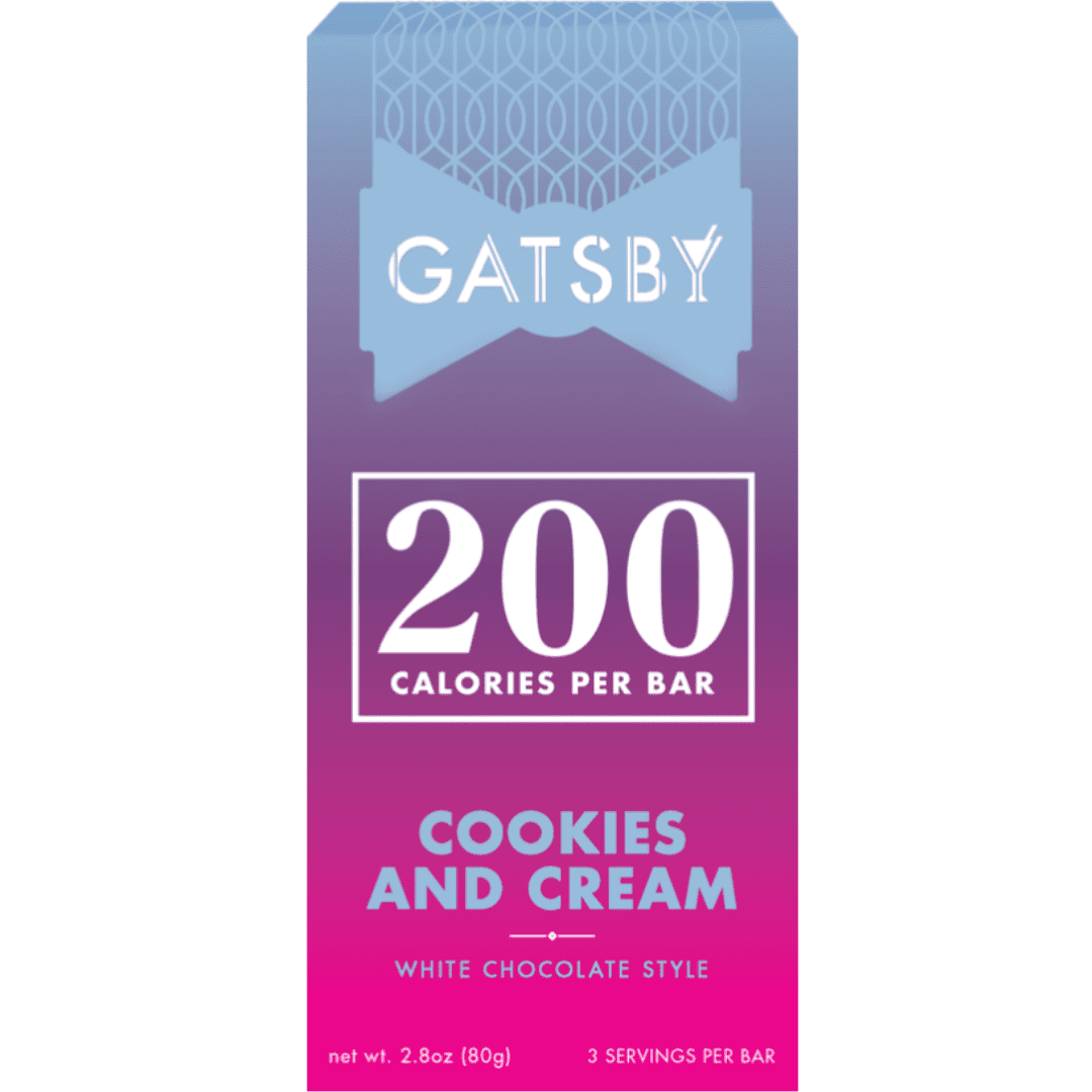 Gatsby Cookies & Cream White Chocolate Bars, LowSugar, DairyFree, 2.8